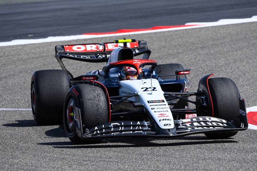 Tsunoda driving the 2023 Alpha Tauri