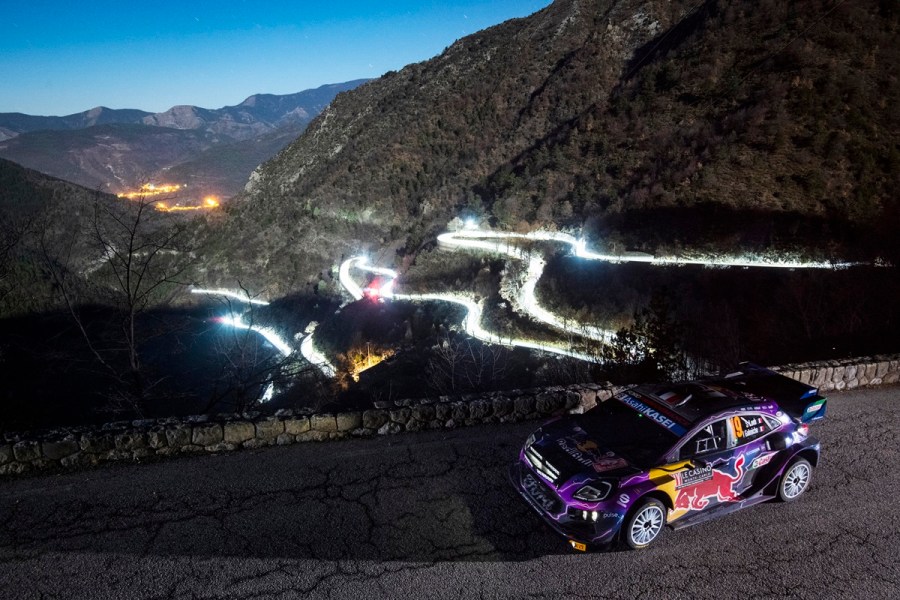 Sébastien Loeb on WRC Monte-Carlo rally stage in 2022